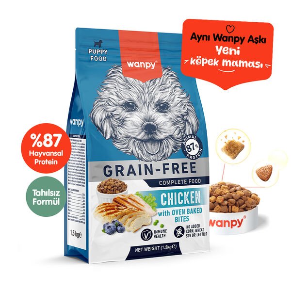 Wanpy Tahılsız Tavuklu Yavru Köpek Maması 1,5 kg