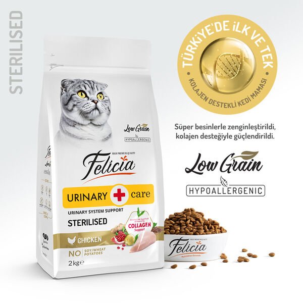 Felicia Az Tahıllı Urinary Sterilised Tavuklu Kısırlaştırılmış Kedi Maması 1 Kg