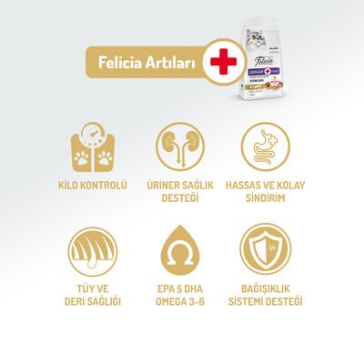 Felicia Az Tahıllı Urinary Sterilised Somonlu Kısırlaştırılmış Kedi Maması 1 Kg