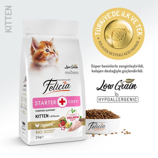 Felicia Az Tahıllı Starter HypoAllergenic Kitten Tavuklu Yavru Kedi Maması 1 Kg
