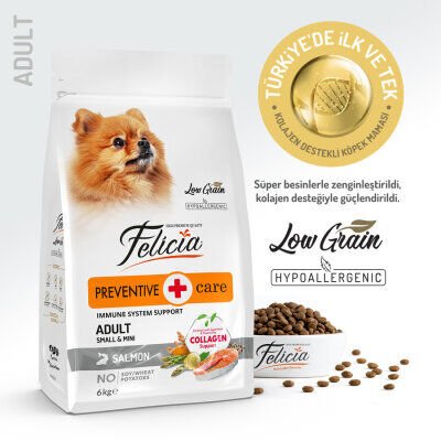 Felicia Düşük Tahıllı Küçük Irk Somonlu Yetişkin Köpek Maması 3 Kg
