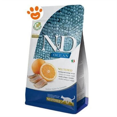 N&D Ocean Ringa Balıklı ve Portakallı Tahılsız Kısırlaştırılmış Kedi Maması 1,5kg