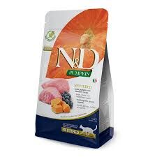 N&D Pumpkin Kuzu Etli Bal Kabaklı ve Yaban Mersinli Tahılsız Kısırlaştırılmış Kedi Maması 1,5kg