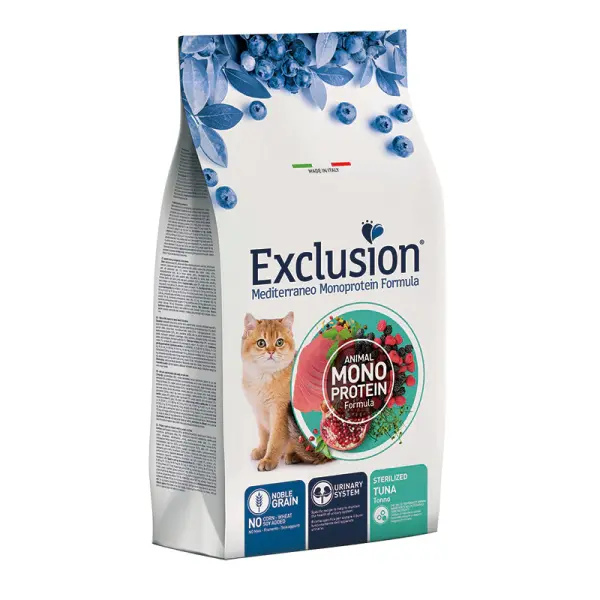 Exclusion Monoprotein Ton Balıklı ve Narlı Düşük Tahıllı Kısırlaştırılmış Kedi Maması 1,5kg