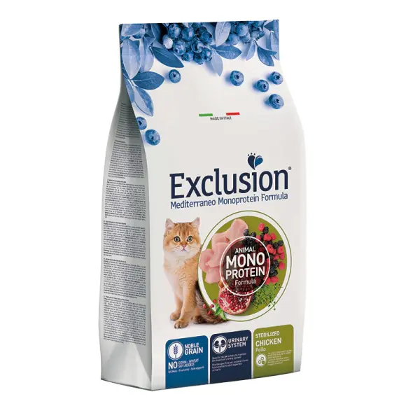 Exclusion Monoprotein Tavuklu ve Narlı Düşük Tahıllı Kısırlaştırılmış Kedi Maması 1,5kg