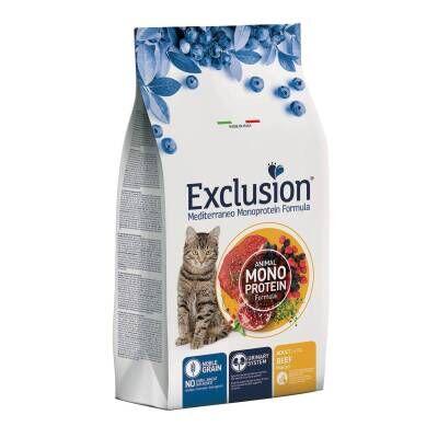 Exclusion Monoprotein Sığır Etli ve Narlı Düşük Tahıllı Yetişkin Kedi Maması 12kg