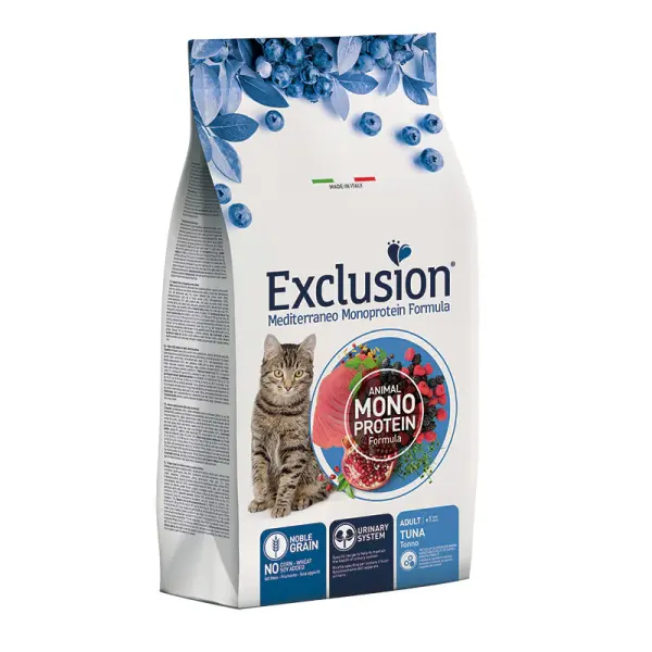 Exclusion Monoprotein Ton Balıklı Narlı ve Yaban Mersinli Düşük Tahıllı Yetişkin Kedi Maması 1,5kg