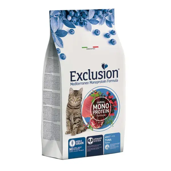 Exclusion Monoprotein Ton Balıklı Narlı ve Yaban Mersinli Düşük Tahıllı Yetişkin Kedi Maması 12kg