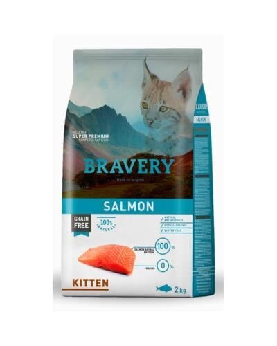 Bravery Tahılsız Somonlu Yavru Kedi Maması 2 Kg
