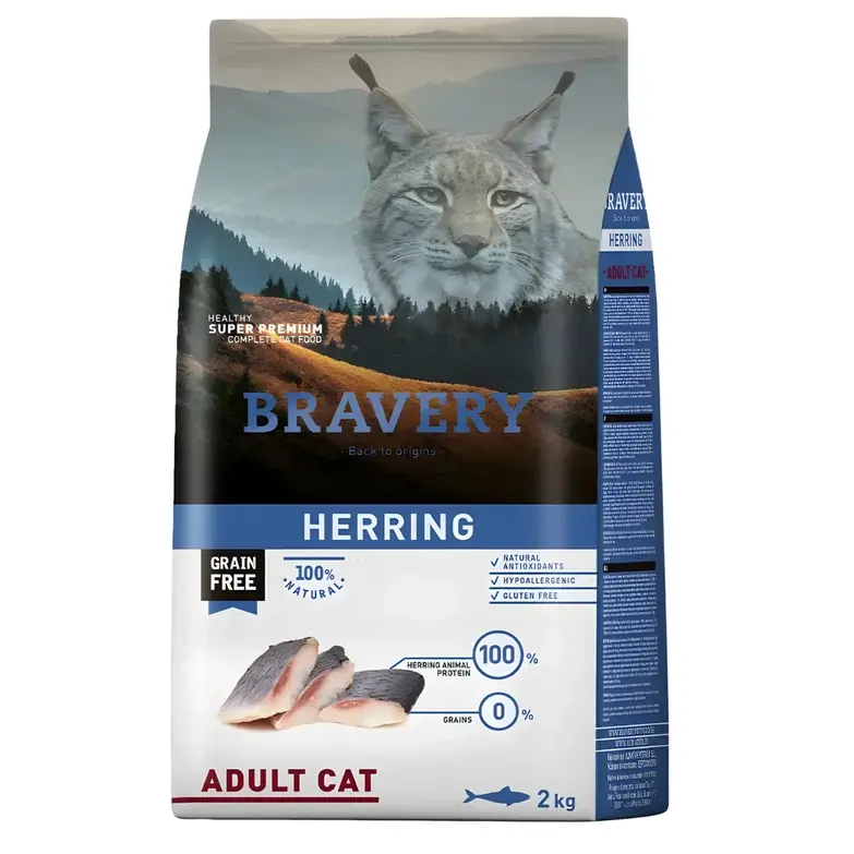 Bravery Tahılsız Ringa Balıklı Yetişkin Kedi Maması 2 Kg