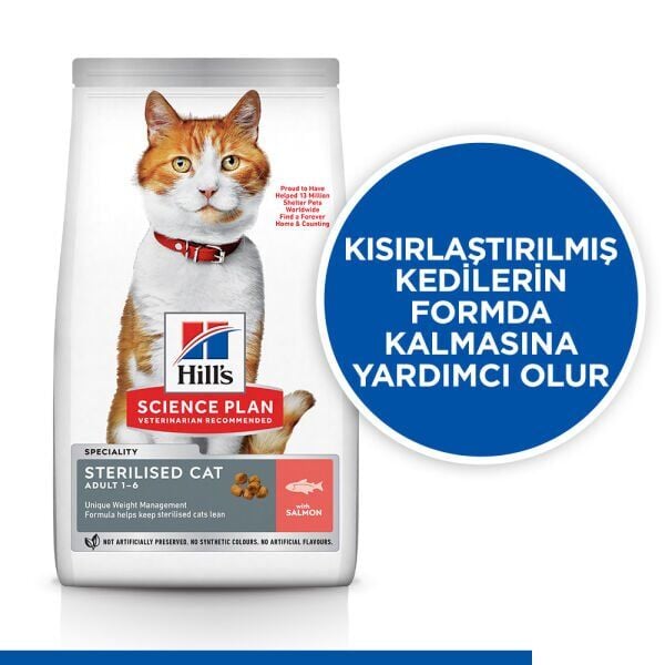 Hill's SCIENCE PLAN Somonlu Kısırlaştırılmış Kedi Maması 3kg