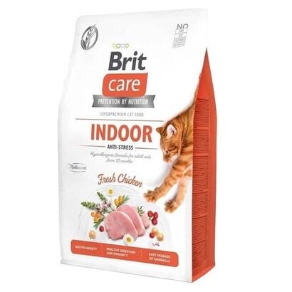 Brit Care Indoor Hipoalerjenik Stres Azaltıcı Ev Kedileri için Tahılsız Yetişkin Kedi Maması 2kg