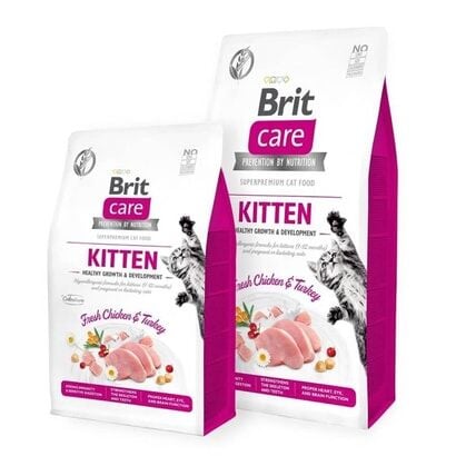 Brit Care Hipoalerjenik Sağlıklı Büyüme için Tavuklu ve Hindili Tahılsız Yavru Kedi Maması 2kg