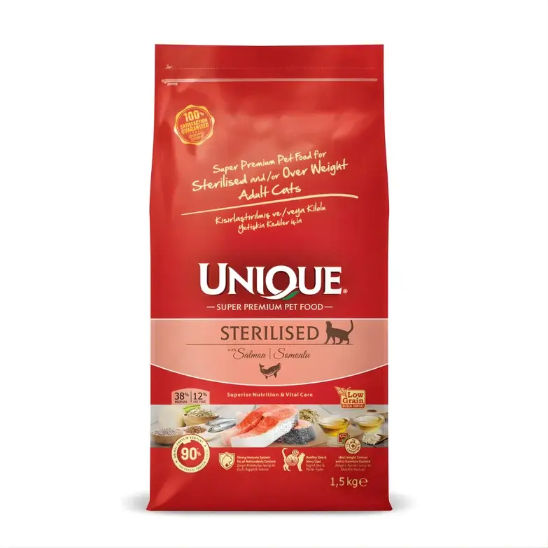Unique Düşük Tahıllı Sterilised Kısırlaştırılmış Kedi Maması Somonlu 1,5 kg
