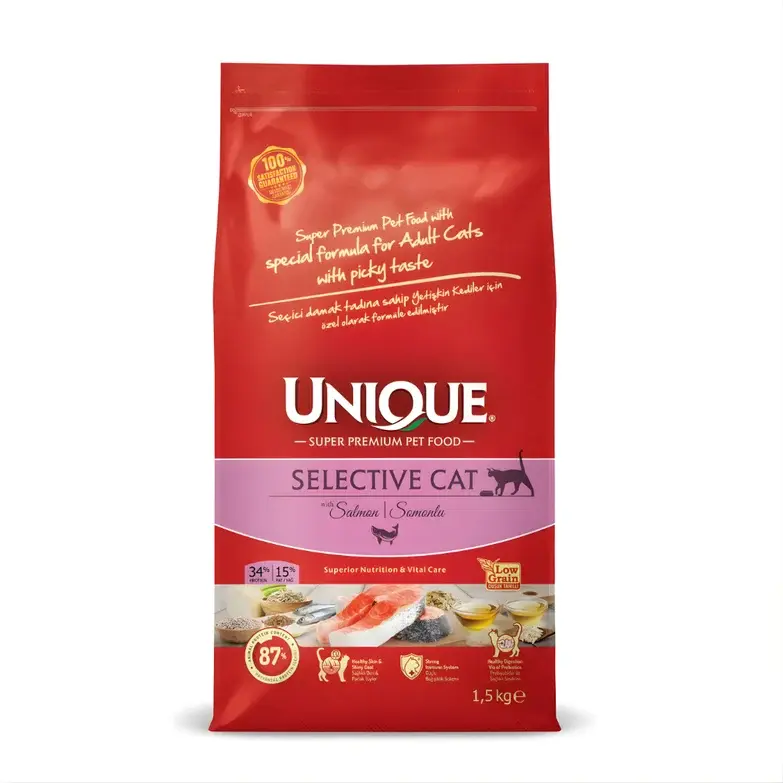 Unique Düşük Tahıllı Selective Yetişkin Kedi Maması Somonlu 1,5 kg