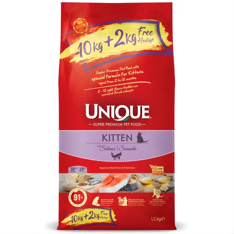 Unique Düşük Tahıllı Kitten Yavru Kedi Maması Somonlu 10+2 kg