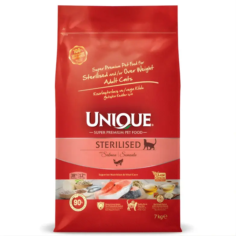Unique Düşük Tahıllı Sterilised Kısırlaştırılmış Kedi Maması Somonlu 7kg