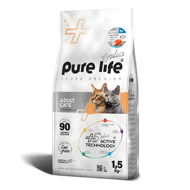 Purelife Plus Somonlu Yetişkin Kedi Maması 1.5kg