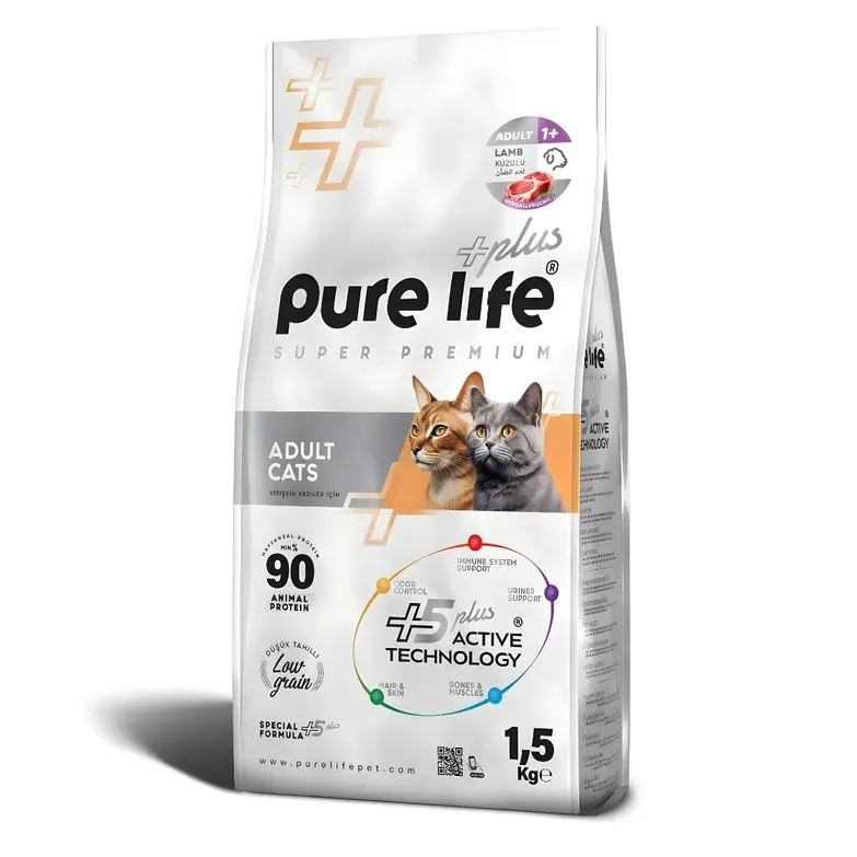 Purelife Plus Kuzulu Yetişkin Kedi Maması 1.5kg