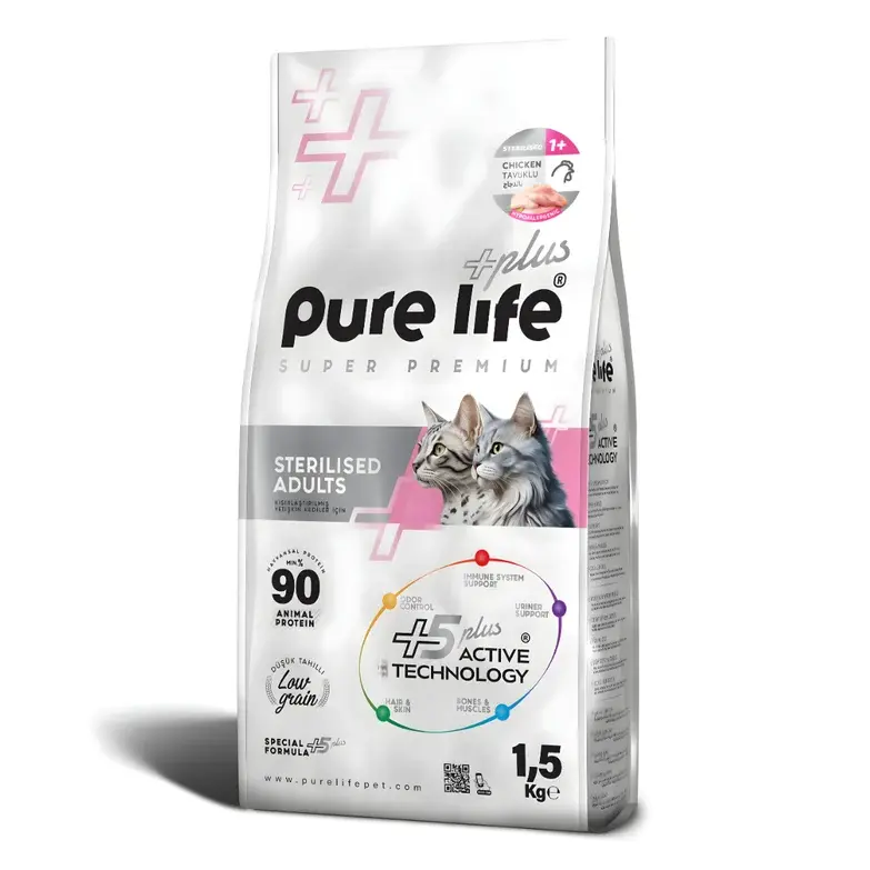 Purelife Plus Tavuklu Kısırlaştırılmış Kedi Maması 1.5kg
