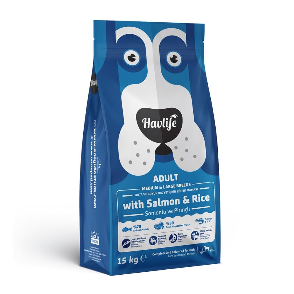 Havlife Orta Ve Büyük Irk Somonlu Yetişkin Köpek Maması 3 Kg