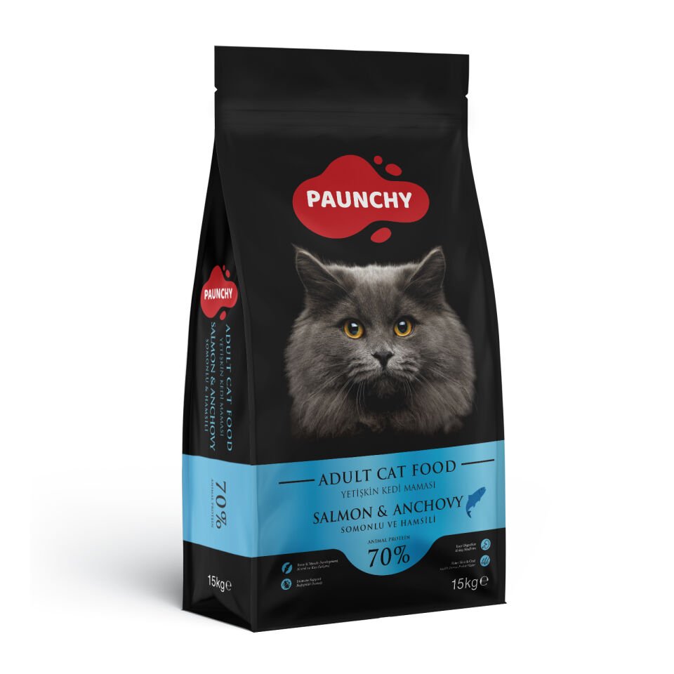 Paunchy Somonlu ve Hamsili Kedi Maması 15 Kg