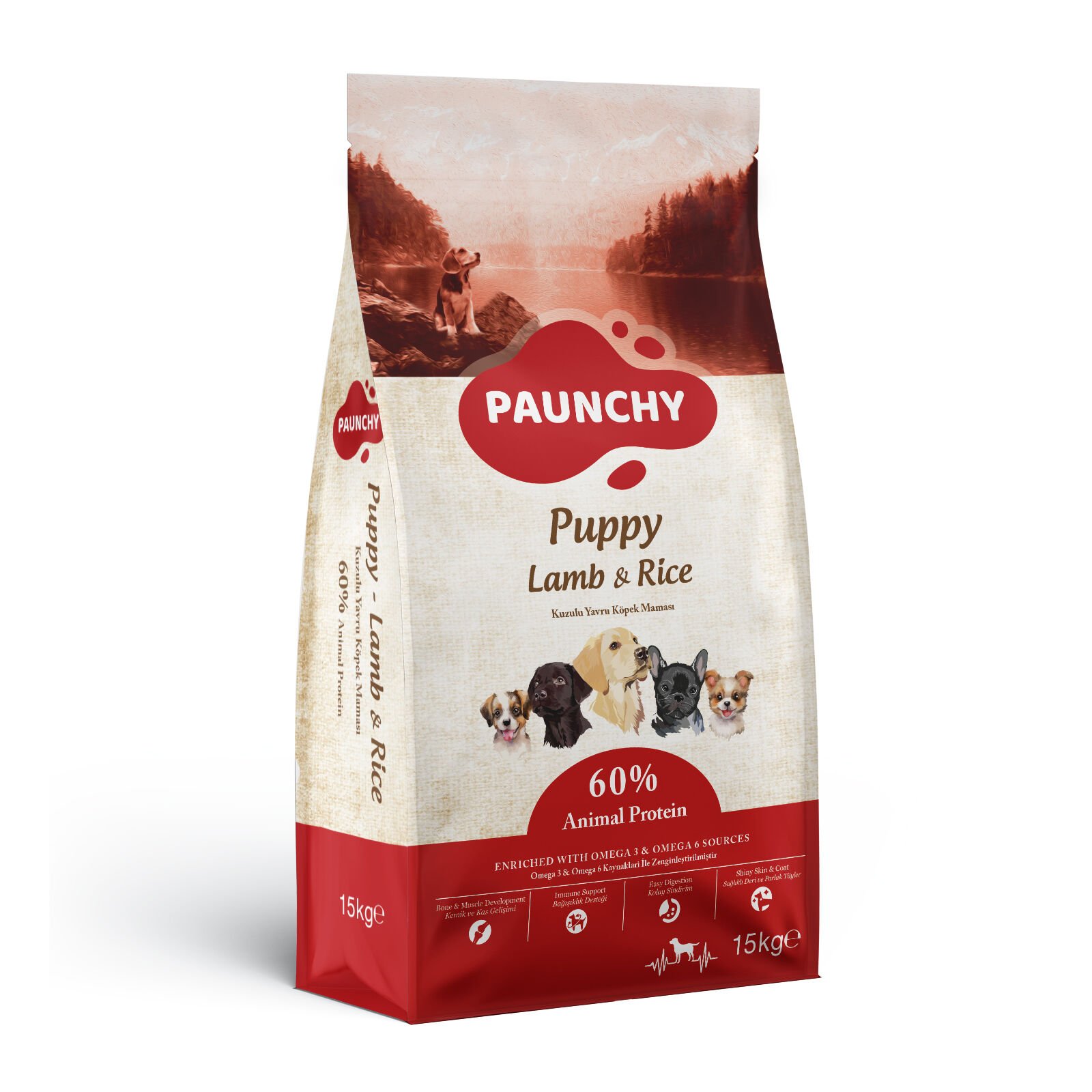 Paunchy Puppy Kuzu Etli Yavru Köpek Maması 15 Kg