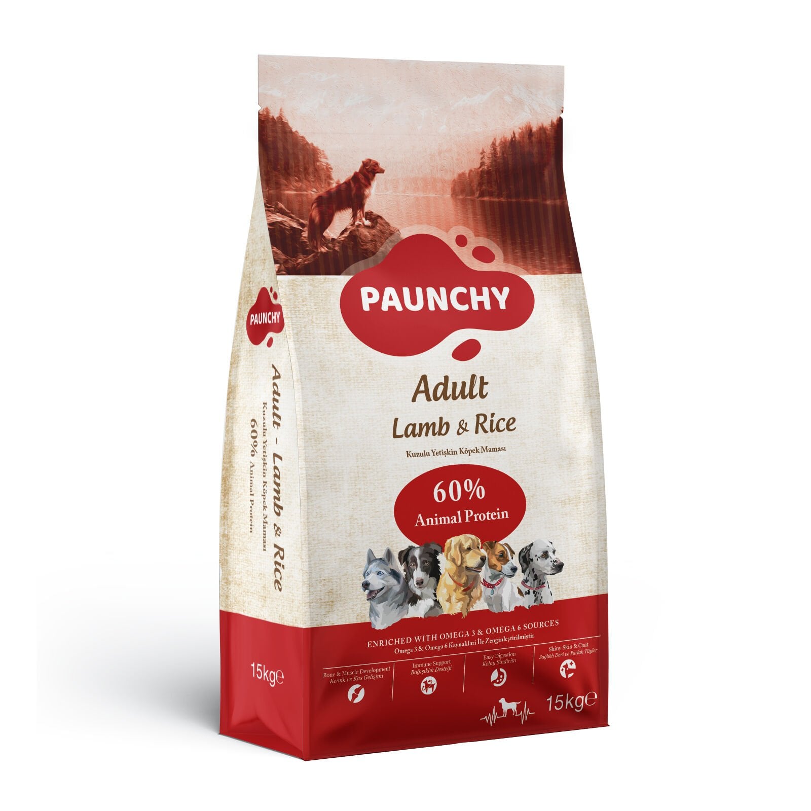 Paunchy Kuzu Etli Yetişkin Köpek Maması 15 Kg