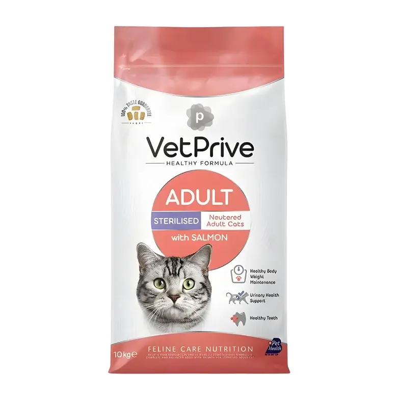 VetPrive Somonlu Kısırlaştırılmış Kedi Maması 10 Kg