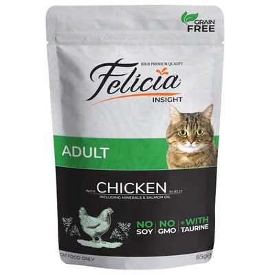 Felicia Tahılsız Tavuklu Yetişkin Pouch Kedi Konservesi 85 Gr