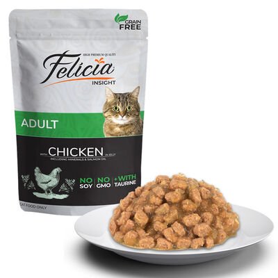 Felicia Tahılsız Tavuklu Yetişkin Pouch Kedi Konservesi 85 Gr