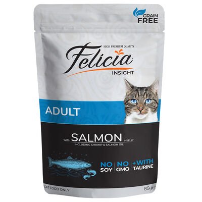 Felicia Tahılsız Somonlu Yetişkin Pouch Kedi Konservesi 85 Gr