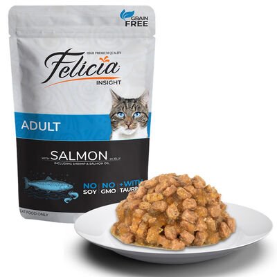 Felicia Tahılsız Somonlu Yetişkin Pouch Kedi Konservesi 85 Gr
