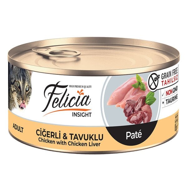 Felicia Tahılsız Ciğerli Tavuklu Kedi Konservesi 85 Gr