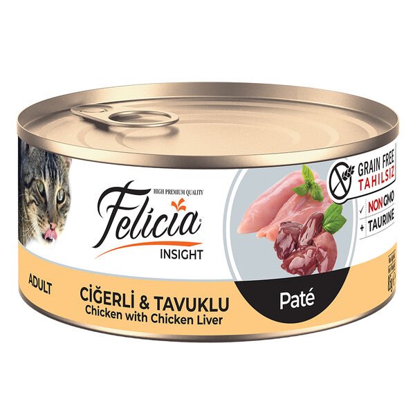 Felicia Tahılsız Ciğerli Tavuklu Kedi Konservesi 85 Gr