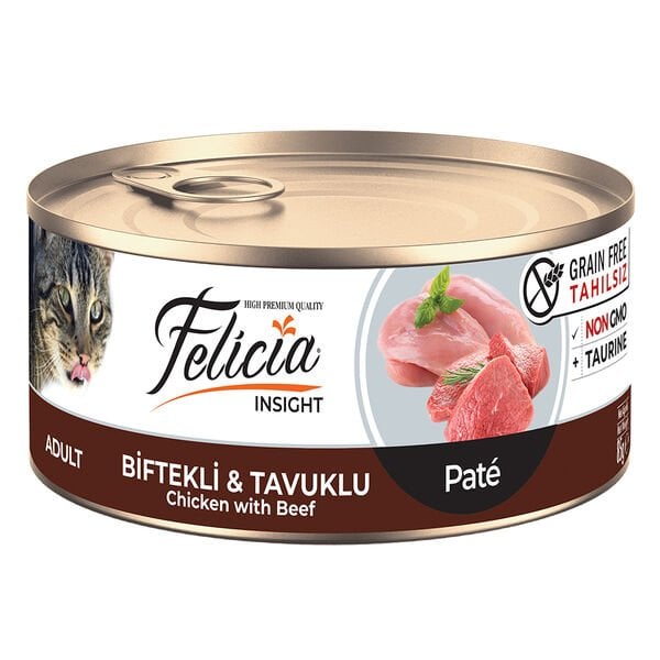 Felicia Tahılsız Biftekli Tavuklu Kedi Konservesi 85 Gr