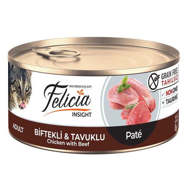 Felicia Tahılsız Biftekli Tavuklu Kedi Konservesi 85 Gr