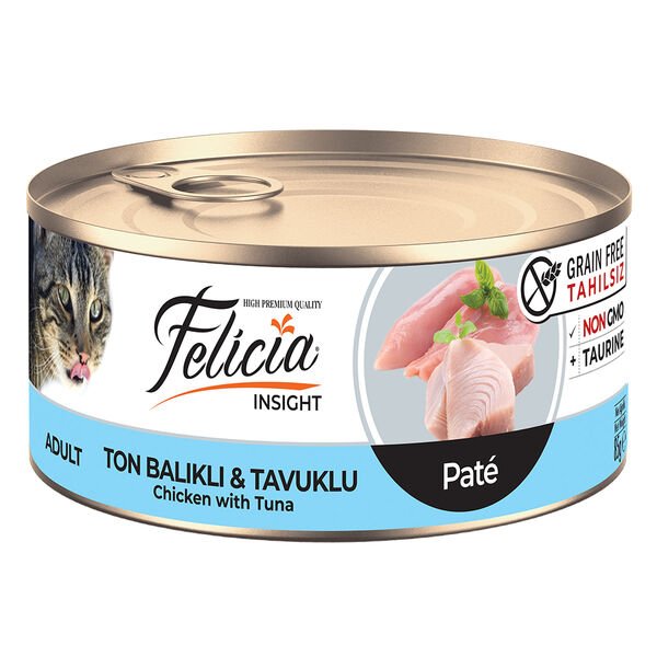 Felicia Tahılsız Ton Balıklı Tavuklu Kedi Konservesi 85 Gr