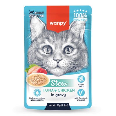 Wanpy Stew Pouch Ton Balık&Tavuklu Yaş Kedi Maması 70g