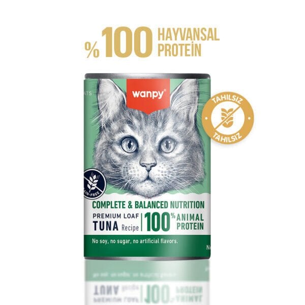 Wanpy Tahılsız %100 Ton Balıklı Kedi Konservesi 375 gr