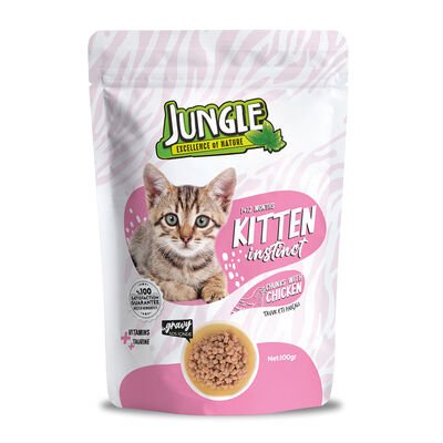 Jungle Pouch Yavru Kedi Tavuklu Soslu Yaş Mama 100 Gr