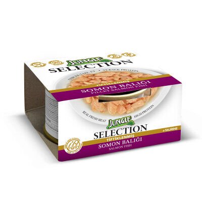 Jungle Selection Tiftiklenmiş Somonlu Kedi Konservesi 70gr