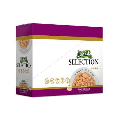 Jungle Selection Tiftiklenmiş Somonlu Kedi Konservesi 70gr