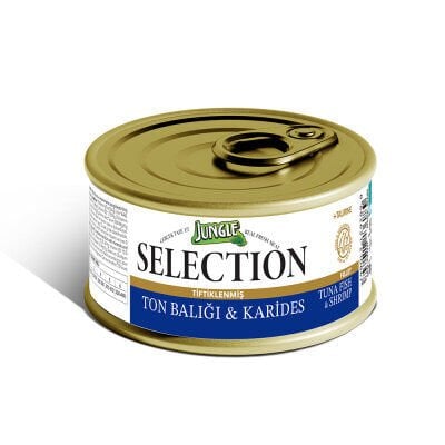 Jungle Selection Tiftiklenmiş Ton Balıklı ve Karidesli Kedi Konservesi 70gr