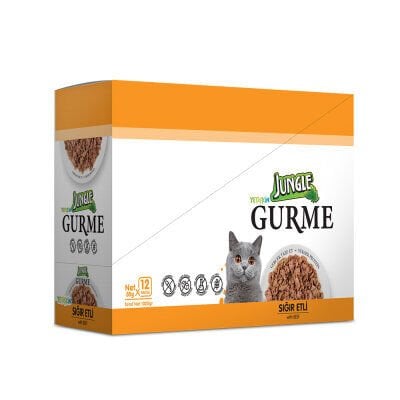 Jungle Gurme Sığır Etli Yetişkin Kedi Konservesi 85gr