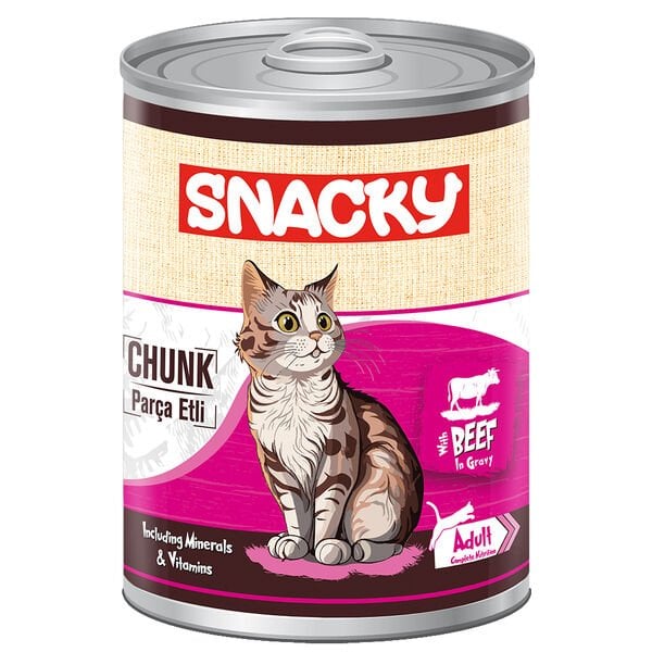 Snacky Chunk Sığır Etli Yetişkin Kedi Konservesi 400 gr