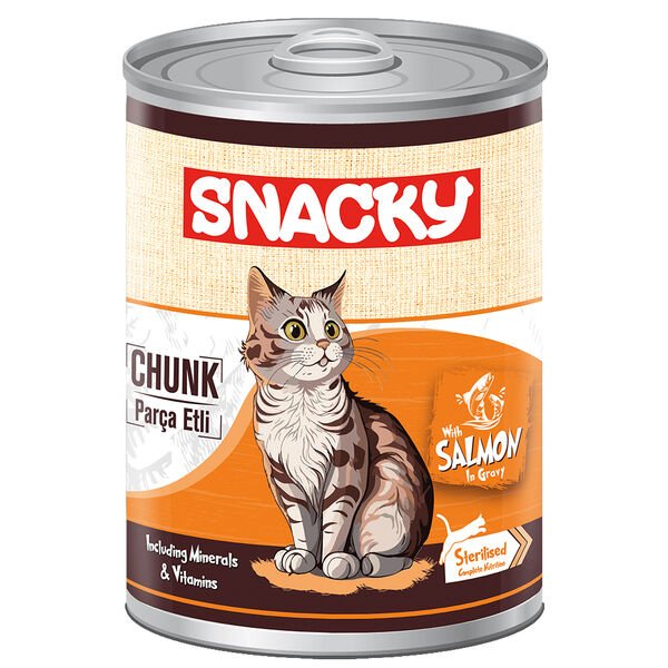 Snacky Chunk Steril Somonlu Kısırlaştırılmış Kedi Konservesi 400 gr