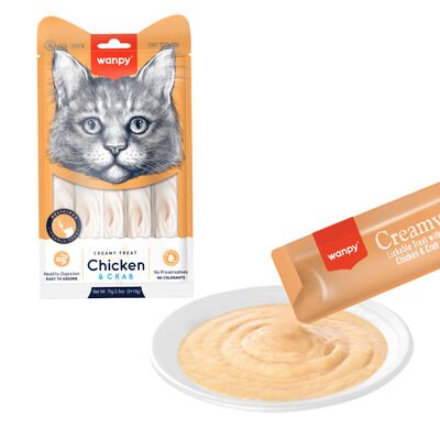 Wanpy Tavuk & Yengeç Sıvı Ödül Maması 5x14 gr
