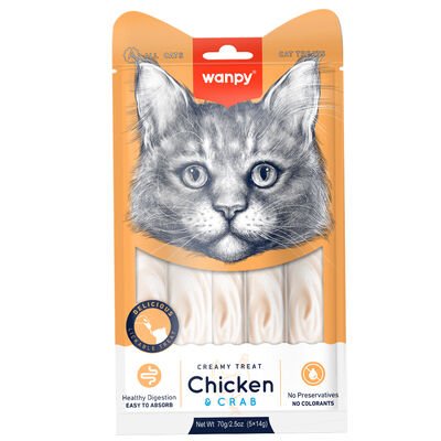 Wanpy Tavuk & Yengeç Sıvı Ödül Maması 5x14 gr