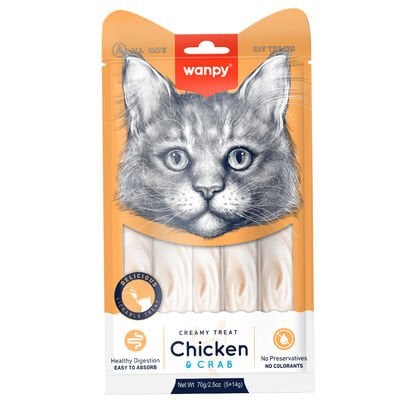 Wanpy Tavuk & Yengeç Sıvı Ödül Maması 5x14 gr